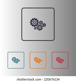 Icon of gears. Flat style. 
