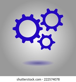 Icon of gears. Flat style. 