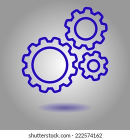 Icon of gears. Flat style. 