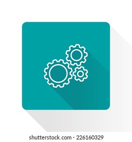 Icon of gears. Flat style. 