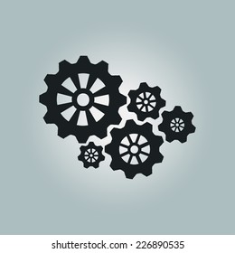 Icon of gears. Flat style. 
