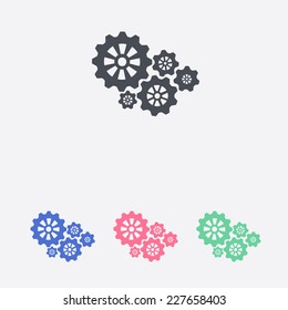 Icon of gears. Flat style. 