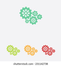 Icon of gears. Flat style. 