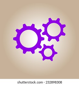 Icon of gears. Flat style. 