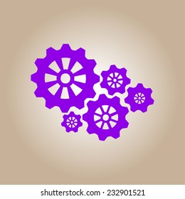 Icon of gears. Flat style. 