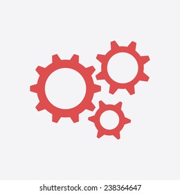 Icon of gears. Flat style. 