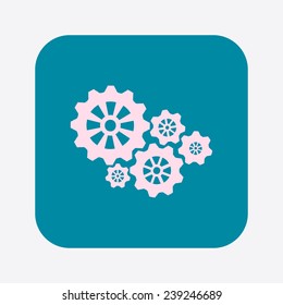 Icon of gears. Flat style. 