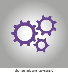 Icon of gears. Flat style. 