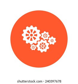 Icon of gears. Flat style. 