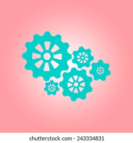 Icon of gears. Flat style. 