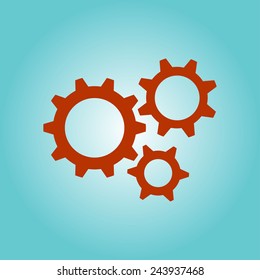 Icon of gears. Flat style. 