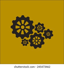 Icon of gears. Flat style. 