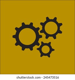Icon of gears. Flat style. 