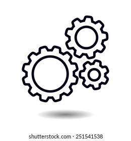 Icon of gears. Flat style. 