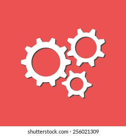 Icon of gears. Flat style. 
