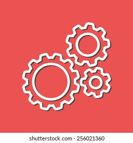 Icon of gears. Flat style. 
