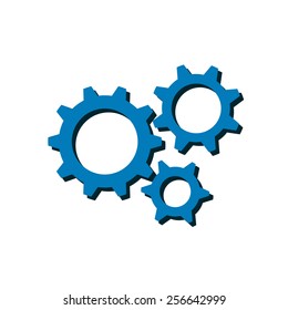 Icon of gears. Flat style. 
