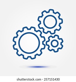 Icon of gears. Flat style. 
