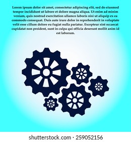 Icon of gears. Flat style. 