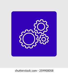 Icon of gears. Flat style. 