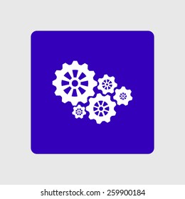 Icon of gears. Flat style. 