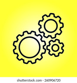 Icon of gears. Flat style. 