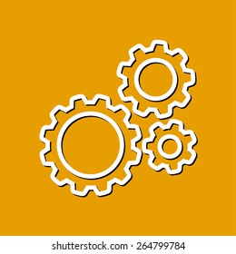 Icon of gears. Flat style. 