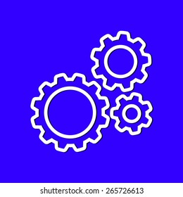 Icon of gears. Flat style. 