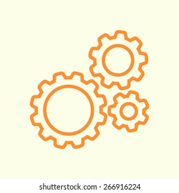 Icon of gears. Flat style. 