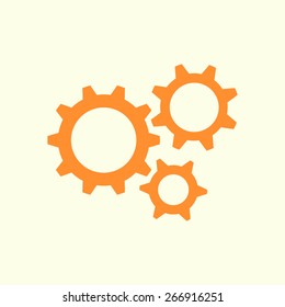 Icon of gears. Flat style. 