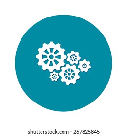 Icon of gears. Flat style. 
