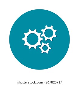 Icon of gears. Flat style. 