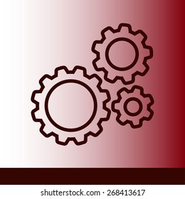 Icon of gears. Flat style. 