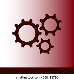 Icon of gears. Flat style. 