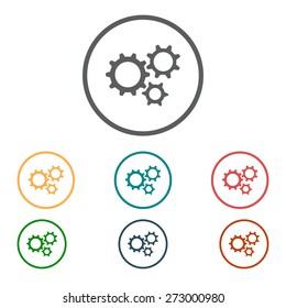 Icon of gears. Flat style. 