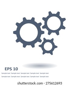 Icon of gears. Flat style. 