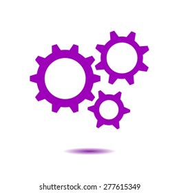 Icon of gears. Flat style. 