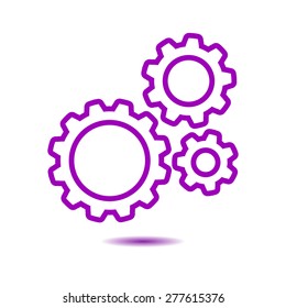 Icon of gears. Flat style. 