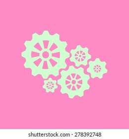 Icon of gears. Flat style. 