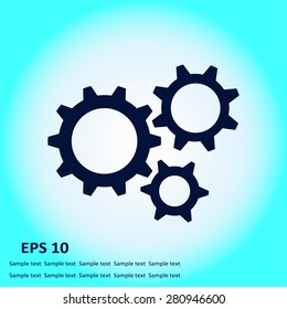 Icon of gears. Flat style. 