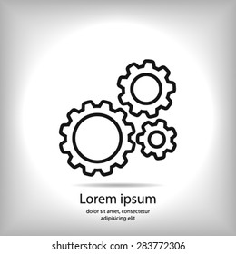 Icon of gears. Flat style. 