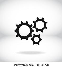 Icon of gears. Flat style. 