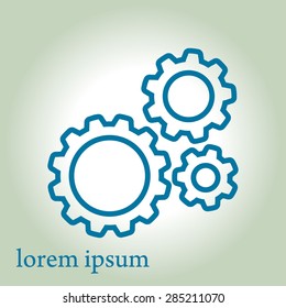 Icon of gears. Flat style. 