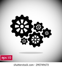 Icon of gears. Flat style. 