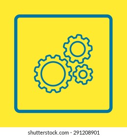 Icon of gears. Flat style. 