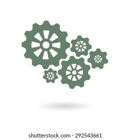Icon of gears. Flat style. 