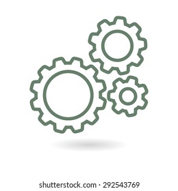 Icon of gears. Flat style. 