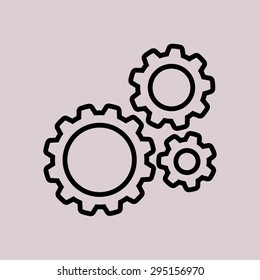 Icon of gears. Flat style. 