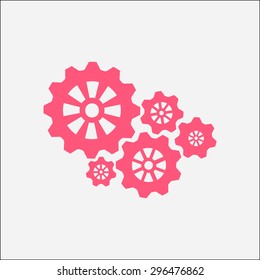 Icon of gears. Flat style. 