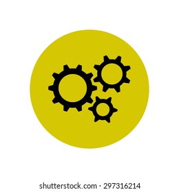 Icon of gears. Flat style. 